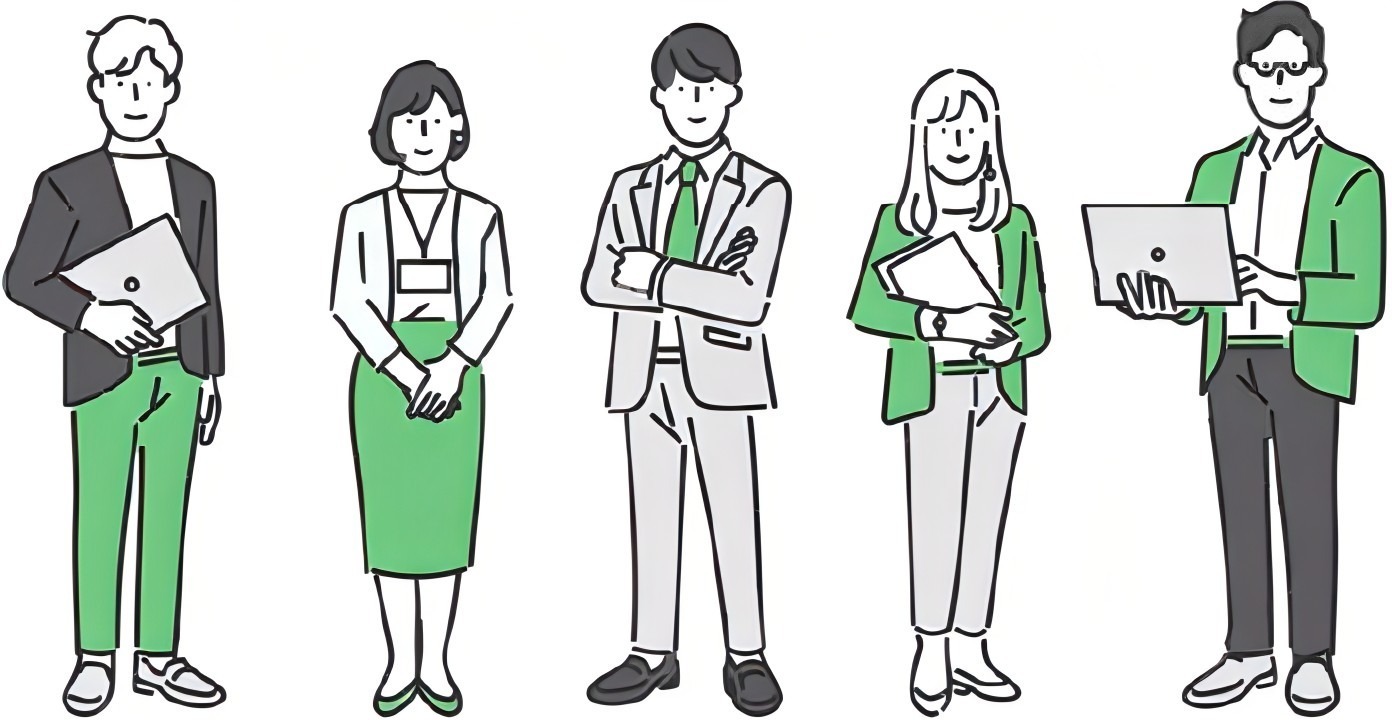 会社メンバーのイラスト
